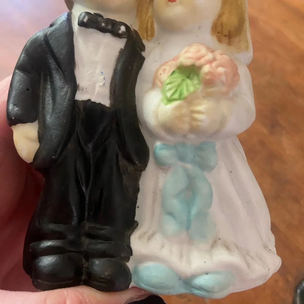 Vintage Bride&Groom wedding Cake Topper